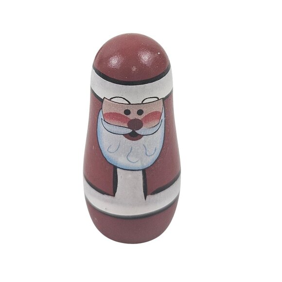 Santa Nesting Dolls Christmas Wooden Matryoshka Holiday Decor Set of 5 - Picture 6 of 11